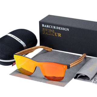 BARCUR Luxury Vintage Sun Shade Men Wooden Sunglasses UV400 Protection Fashion Square Sun Glasses Women ALODIA STORE