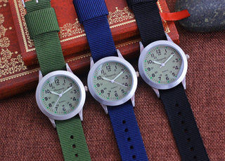 Chaoyada Children Boys Girls 24hours Canvas Luminous Pointer Quartz Wristwatches Kids Students Military Waterproof Watches Alodia Store