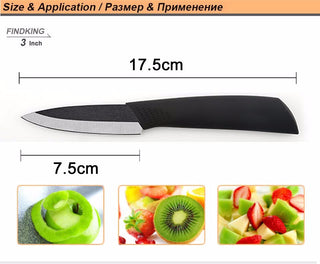 FINDKING Top quality  Zirconia black blade 3" 4" 5" 6" inch + Peeler + covers ceramic knife set kitchen Paring Fruit  knife Alodia Store