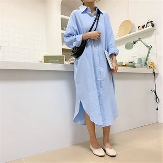 Cotton Women Blouse Shirt Dress Alodia Store