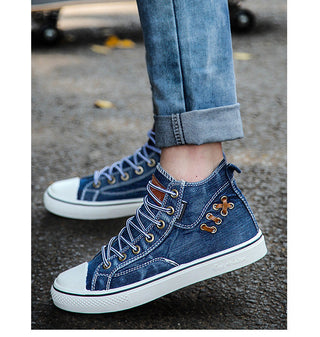 Denim Fashion Sneakers Women's Sneakers Thick Sole Ladies Brand Shoes Plus Size 42 ZHK040 alodia store