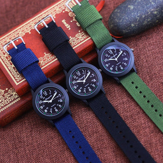 Chaoyada Children Boys Girls 24hours Canvas Luminous Pointer Quartz Wristwatches Kids Students Military Waterproof Watches Alodia Store