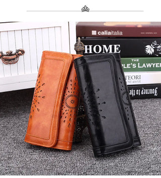 Leather handbag Practical Women Purses Vintage Long Wallets Alodia Store