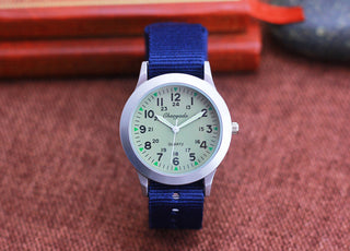 Chaoyada Children Boys Girls 24hours Canvas Luminous Pointer Quartz Wristwatches Kids Students Military Waterproof Watches Alodia Store