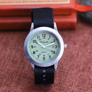 Chaoyada Children Boys Girls 24hours Canvas Luminous Pointer Quartz Wristwatches Kids Students Military Waterproof Watches Alodia Store