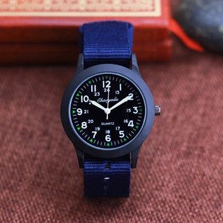 Chaoyada Children Boys Girls 24hours Canvas Luminous Pointer Quartz Wristwatches Kids Students Military Waterproof Watches Alodia Store