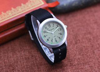 Chaoyada Children Boys Girls 24hours Canvas Luminous Pointer Quartz Wristwatches Kids Students Military Waterproof Watches Alodia Store