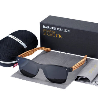 BARCUR Luxury Vintage Sun Shade Men Wooden Sunglasses UV400 Protection Fashion Square Sun Glasses Women ALODIA STORE