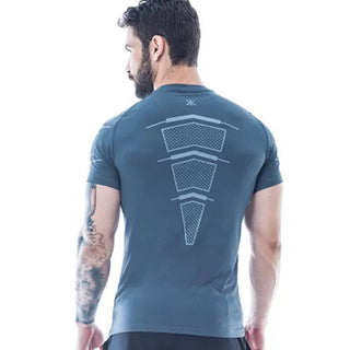 Compression Quick dry T-shirt Men Running Sport Skinny Short Tee Shirt Male Gym Fitness Bodybuilding Workout Black Tops Clothing alodia store