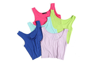 Summer Women Sexy Crop Tops Slim Short Women Sleeveless U Croptops Ladies Tank Tops Female Crop Tops Tube Vest 7 Colours alodia store