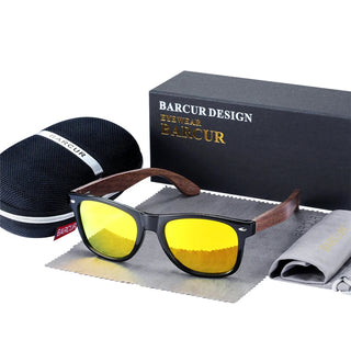 BARCUR High Quality Black women&Male UV400 Wooden Sunglass Shades ALODIA STORE