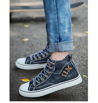 Denim Fashion Sneakers Women's Sneakers Thick Sole Ladies Brand Shoes Plus Size 42 ZHK040 alodia store