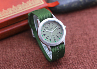 Chaoyada Children Boys Girls 24hours Canvas Luminous Pointer Quartz Wristwatches Kids Students Military Waterproof Watches Alodia Store