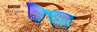 BARCUR High Quality Black women&Male UV400 Wooden Sunglass Shades ALODIA STORE