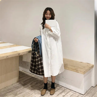 Cotton Women Blouse Shirt Dress Alodia Store