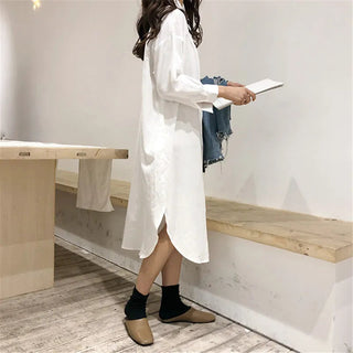 Cotton Women Blouse Shirt Dress Alodia Store