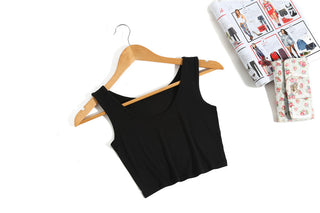 Summer Women Sexy Crop Tops Slim Short Women Sleeveless U Croptops Ladies Tank Tops Female Crop Tops Tube Vest 7 Colours alodia store