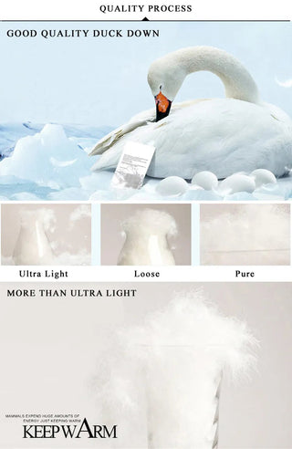 Women Winter Coat 2023 New Ultra Light White Duck Down Alodia Store