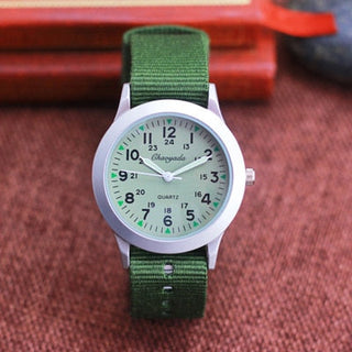 Chaoyada Children Boys Girls 24hours Canvas Luminous Pointer Quartz Wristwatches Kids Students Military Waterproof Watches Alodia Store