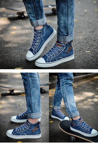 Denim Fashion Sneakers Women's Sneakers Thick Sole Ladies Brand Shoes Plus Size 42 ZHK040 alodia store