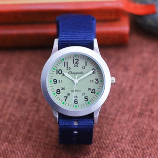 Chaoyada Children Boys Girls 24hours Canvas Luminous Pointer Quartz Wristwatches Kids Students Military Waterproof Watches Alodia Store