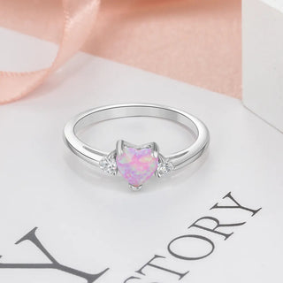 Classic Eternal Heart Rings Silver Color Blue Pink White Alodia Store