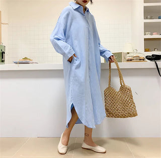 Cotton Women Blouse Shirt Dress Alodia Store