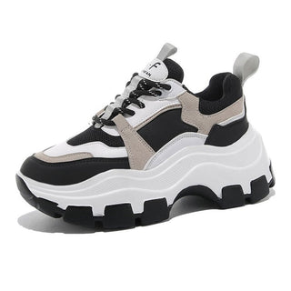 Women Sneakers Fashion Chunky Shoes Thick Sole Female Mesh Lace Up Platform Vulcanize Shoes Casual Footwear White Walking Shoes alodia store