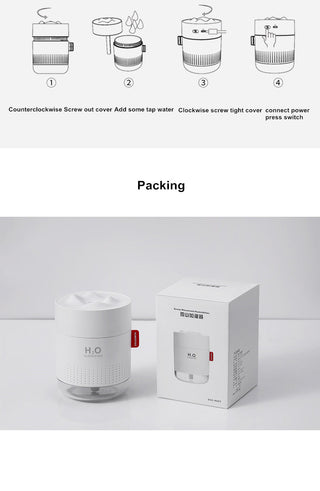 White Snow Mountain Humidifier 500ML Ultrasonic USB Aroma Air Diffuser Soothing Light Aromatherapy Humidificador Home Difusor ALODIA STORE