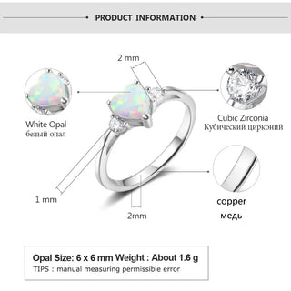 Classic Eternal Heart Rings Silver Color Blue Pink White Alodia Store