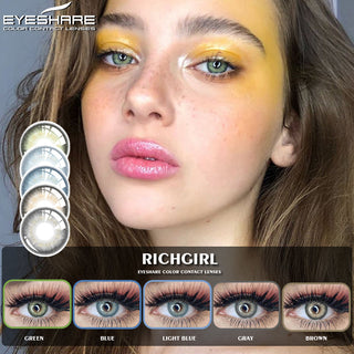 EYESHARE Natural Color Lens Eyes 2pcs Color Contact Lenses For Eye Blue Beauty Contact Lenses Eye Yearly Cosmetic Color Lens Alodia Store