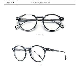 HEPIDEM Acetate Optical Eye Glasses Frame for Women Retro Vintage Round Eyeglasses Men Nerd Prescription Spectacles Eyewear 9121 Alodia Store
