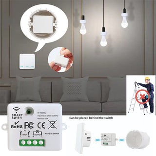 Wireless Smart Switch Light 433Mhz RF 86 Wall Panel Switch with Remote Control Mini Relay Receiver 220V Home Led Light Lamp Fan alodia store