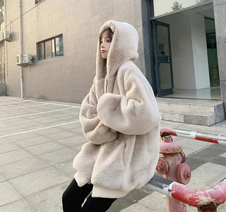 faux rabbit fur jacket Alodia Store