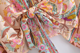 Vintage Peacock Floral Print Alodia Store