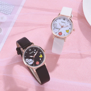 Kids Watches Pink Cute Children's Wristwatch Cartoon Pattern Quartz Watch Set For Girls Fashion Students' Clock relogio infantil Alodia Store