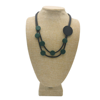 YD&YDBZ Multi Color Round Wooden Short Necklace For Women Punk Style Leather Rope Statement Necklaces Yellow Jewelry Accessories Alodia Store