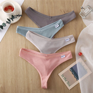 3Pcs/Set Women Cotton Thongs Panties Sexy Low Waist G-String Briefs Ladies lringerie. ALODIA STORE