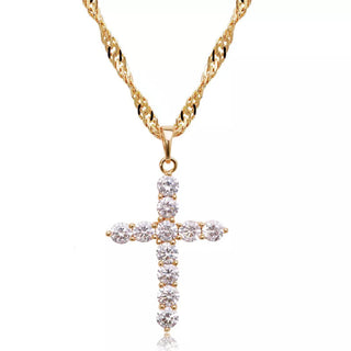 MxGxFam Full Zircon Cross Pendant Jewelry Alodia Store