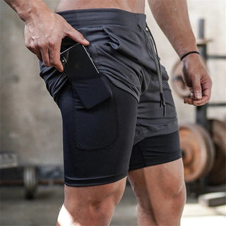 2023 Camo Running Shorts Men 2 In 1 Double-deck Quick Dry GYM Sport Shorts Fitness Jogging Workout Shorts Men Sports Short Pants Alodia Store