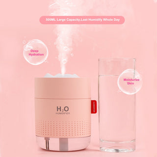 White Snow Mountain Humidifier 500ML Ultrasonic USB Aroma Air Diffuser Soothing Light Aromatherapy Humidificador Home Difusor ALODIA STORE