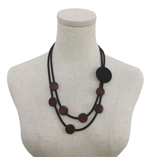 YD&YDBZ Multi Color Round Wooden Short Necklace For Women Punk Style Leather Rope Statement Necklaces Yellow Jewelry Accessories Alodia Store
