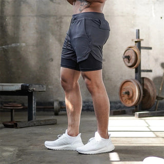 2023 Camo Running Shorts Men 2 In 1 Double-deck Quick Dry GYM Sport Shorts Fitness Jogging Workout Shorts Men Sports Short Pants Alodia Store