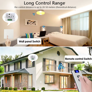 Wireless Smart Switch Light 433Mhz RF 86 Wall Panel Switch with Remote Control Mini Relay Receiver 220V Home Led Light Lamp Fan alodia store