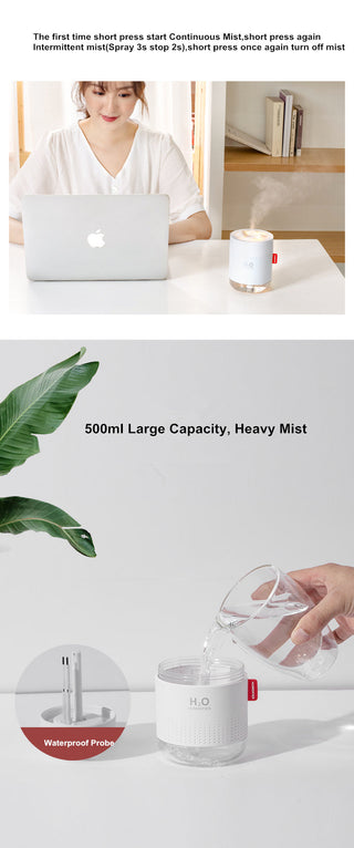 White Snow Mountain Humidifier 500ML Ultrasonic USB Aroma Air Diffuser Soothing Light Aromatherapy Humidificador Home Difusor ALODIA STORE