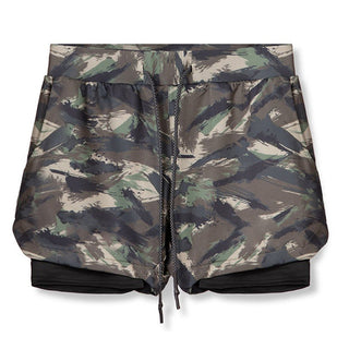 2023 Camo Running Shorts Men 2 In 1 Double-deck Quick Dry GYM Sport Shorts Fitness Jogging Workout Shorts Men Sports Short Pants Alodia Store