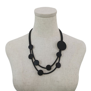 YD&YDBZ Multi Color Round Wooden Short Necklace For Women Punk Style Leather Rope Statement Necklaces Yellow Jewelry Accessories Alodia Store