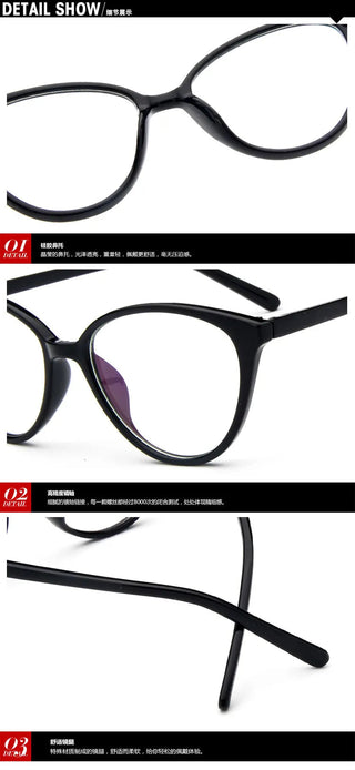 Fashion Women Cat Eye Eyeglasses Frame Men Optical Glasse Frame Retro Eyeglasses Computer Glasses Transparent glasses Alodia Store