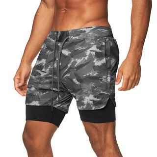 2023 Camo Running Shorts Men 2 In 1 Double-deck Quick Dry GYM Sport Shorts Fitness Jogging Workout Shorts Men Sports Short Pants Alodia Store