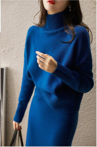 Autumn Knitted suit Korean with skirt two piece skirt set winter2 piece outfit Sweater 2023 Alodia Store